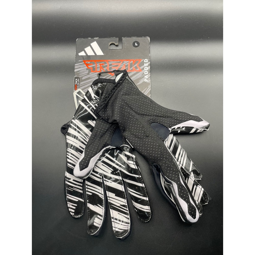 Adidas Freak Padded Football Gloves Mens Large Black White GripTack AF1005 NEW